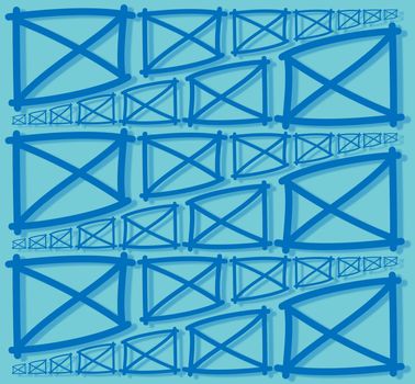 background or texture fence parts blue distributed evenly by