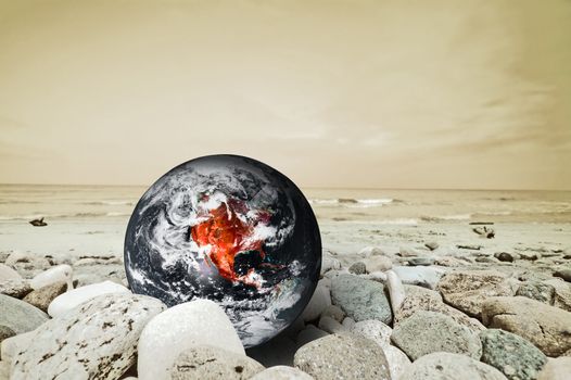 The Earth disaster. Global warming conceptual