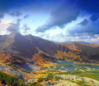 Mountains landscape. Tatra colorful picture