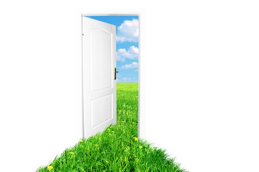 Door to new world. Spring summer version 2. Easy editable image.