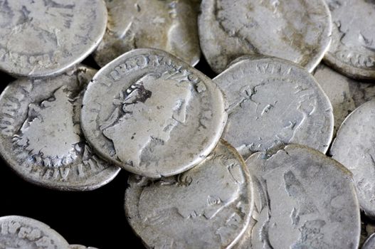 Antique coins are made of silver. Means of payment of past centuries