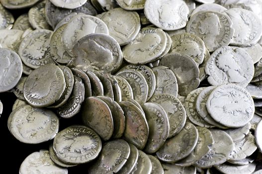 Antique coins are made of silver. Means of payment of past centuries