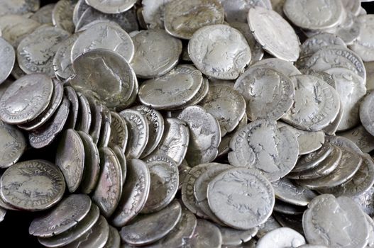 Antique coins are made of silver. Means of payment of past centuries