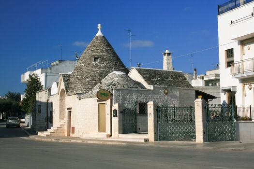 Coned roof of a Trullo in Alberobello Italy