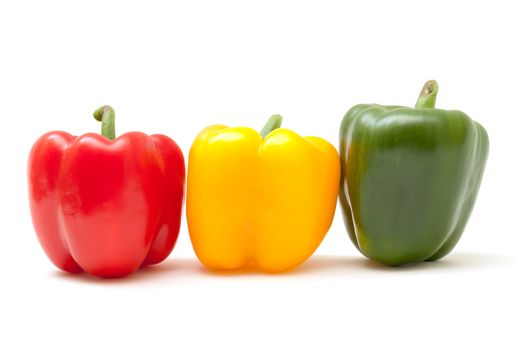 multicolored paprika isolated on a white background