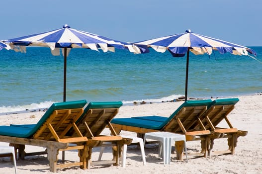 beach chairs on Hua Hin beach,Thailand