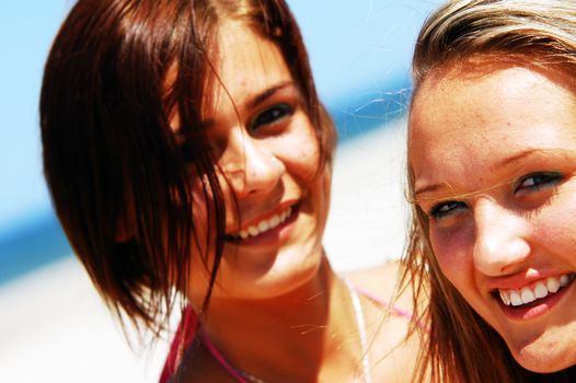 Young attractive girls enjoying summertime