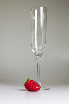  a glass and juicy strawberries