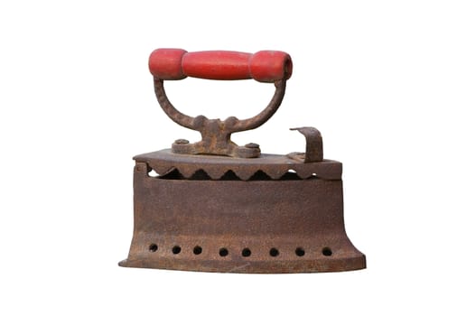 isolated ancient iron on white background