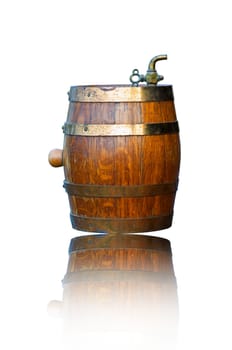 isolated ancient beer bucket on white background