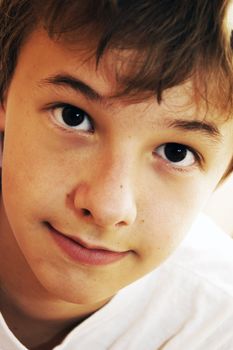 Portrait of cute young casuasian boy