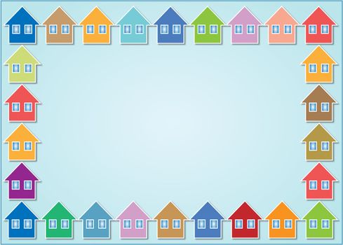 background or a frame made ??up of many colorful houses