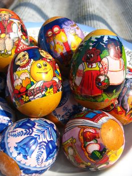 Easter eggs with Jesus Christ's image and Divine mother