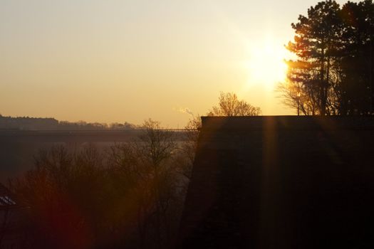 sunrise over the city