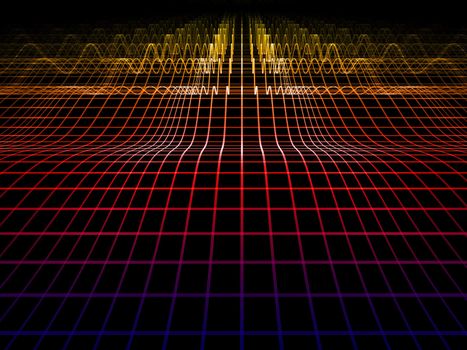 Elegant detailed grid lines rendered on plain background on the subject of science, technologies, geometry and mathematics