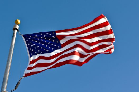 American Flag Waving in the Wind