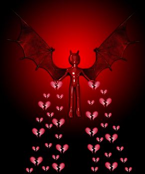 The devil spreading sadness and broken hearts everywhere.
