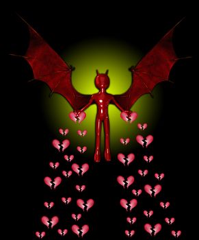 The devil spreading sadness and broken hearts everywhere.
