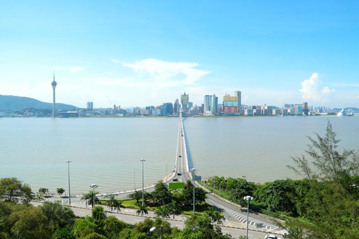macao city and blue sky
