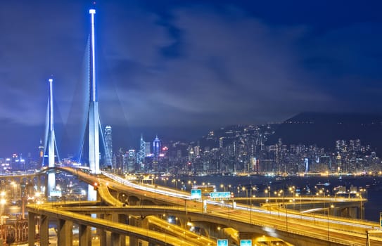 highway in city at night