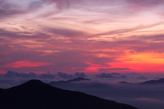 sunset in the mountains 