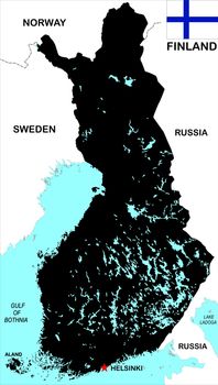 very big size finland political map illustration