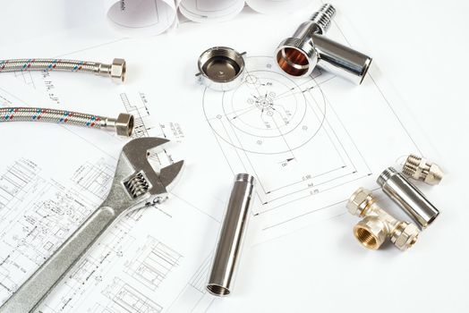 plumbing and drawings are on the desktop, workspace engineer