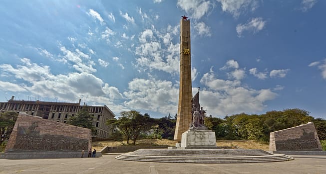 A monument erected by the Derg regime in honor of Ethiopian soldiers in Addis Ababa