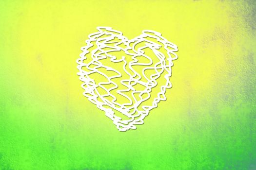 scribble heart background of bright colors for Valentine
