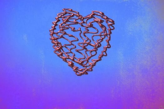 scribble heart wire, bright colors background