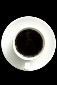 Hot coffee cup on black background, Coffee cup isolated 