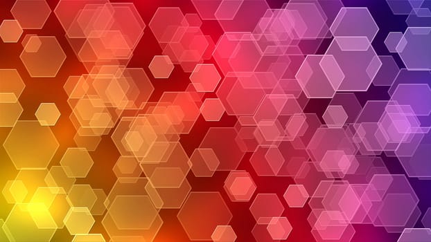 abstract background from transparent hexes on the basis of colour