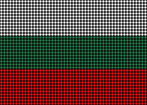 Illustration of an abstract Bulgaria Flag made of dots