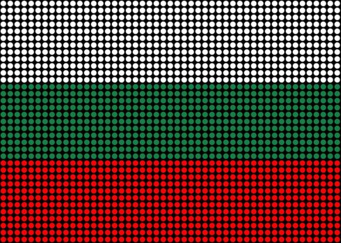 Illustration of an abstract Bulgaria Flag made of dots