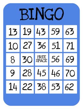 Illustration of a Bingo game card