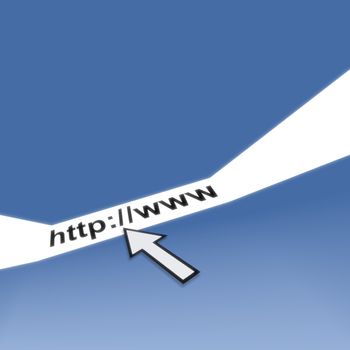 Illustration of internet bar with pointer