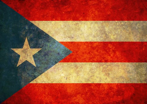 Illustration of a worn looking Puerto Rico Flag