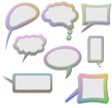 Illustration of isolated Speech and Thought bubbles