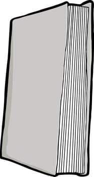 Blank book in three quarter view over white