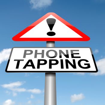 Illustration depicting a sign with a phone tapping concept.
