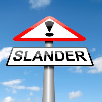 Illustration depicting a sign with a slander concept.