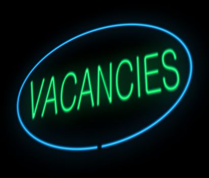 Illustration depicting a neon sign with a vacancies concept.