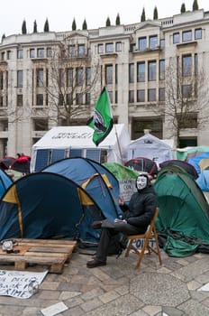LONDON - January 11: Occupy London occupation in their 88th day. The protesters are set to be evicted soon. January 11, 2012 in London, England.