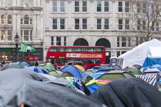 LONDON - January 11: Occupy London occupation in their 88th day. The protesters are set to be evicted soon. January 11, 2012 in London, England.