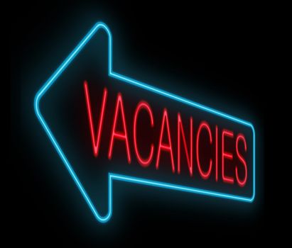 Illustration depicting a neon sign with a vacancies concept.
