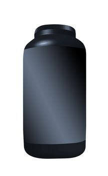 Black Cream container isolated over the white background with Clipping Path