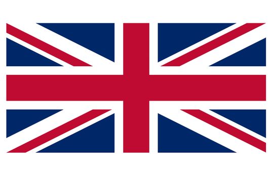 Great Britain flag against a white background