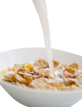 Healthy Breakfast-Cornflakes and Milk Splash