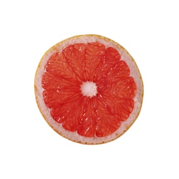 Slice of grapefruit isolated on white background