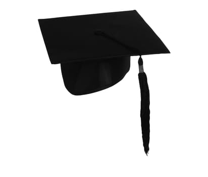 Student hat on white, with clipping path